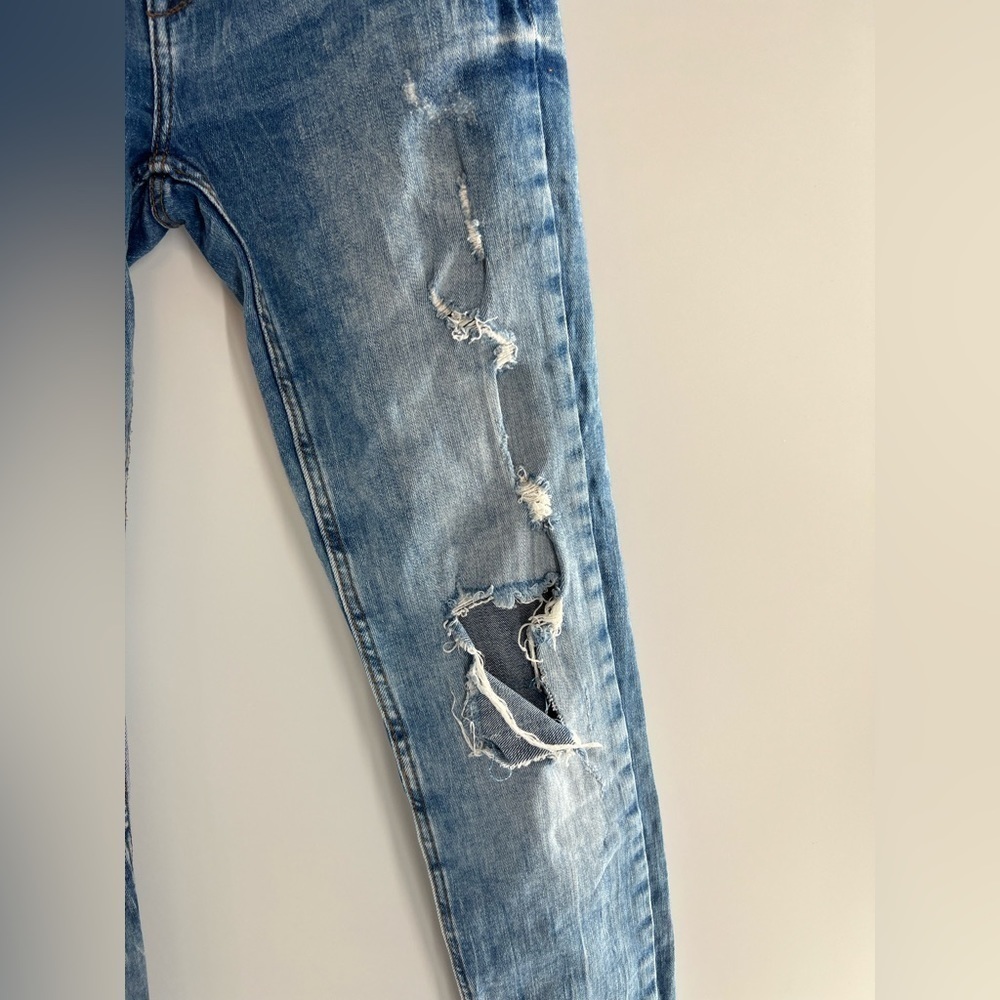 ZARA TRAFALUDO DENIM MAKER DESTROYED RIPPED ZIP HEM BOTTOM 06 - Picture 7 of 7